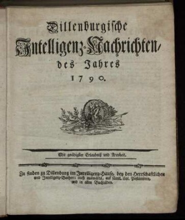 1790: Dillenburgische Intelligenz-Nachrichten, des Jahres 1790