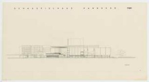 Schauspielhaus, Hannover Wettbewerb: Ostansicht 1:100