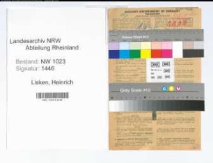 Entnazifizierung Heinrich Lisken , geb. 16.04.1896 (Polizeimeister)