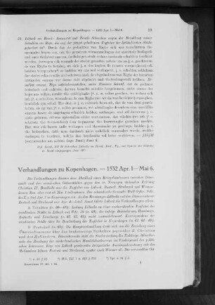 Verhandlungen zu Kopenhagen. - 1532 Apr. 1 - Mai 6.