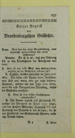 Kurzer Begriff der Brandenburgischen Geschichte
