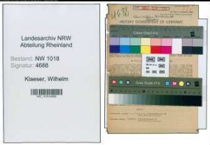 Entnazifizierung Wilhelm Klaeser , geb. 21.08.1894 (Betriebsmeister)