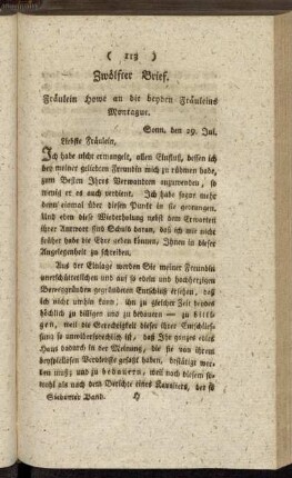 Zwölfter Brief. Fräulein Howe an die beyden Fräuleins Montague. - Achtzehnter Brief. Clarissa an Fräulein Howe.