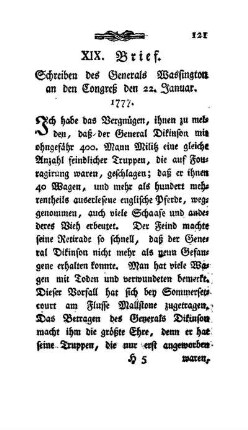 XIX. Brief - Schreiben des Generals Wassington an den Congreß