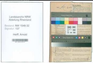 Entnazifizierung Arnold Herff , geb. 09.01.1900 (Arbeiter)