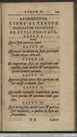 Liber II. Sigillatim Tradens De Puritate Styli Latini