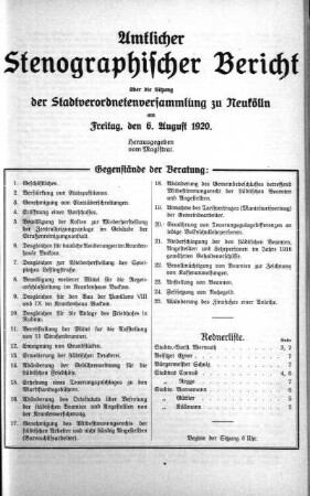 6. August 1920