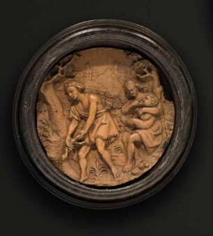 Medaillon "Adam auf dem Feld, Eva mit Kind"