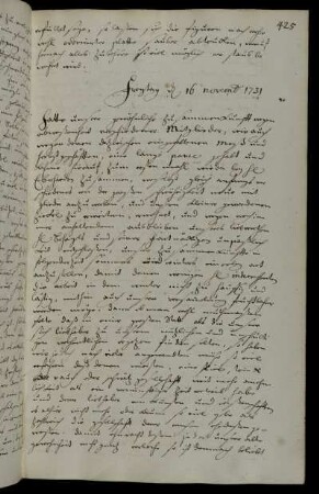 Freytag d 16 Novemb 1731