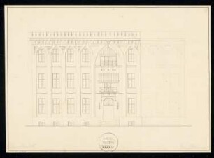 Fassade für ein Haus Unter den Linden, Berlin Monatskonkurrenz April 1833: Aufriss Fassade