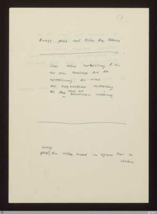7) 1902 kunst preis + blüte des lebens : [NLB, S. 101/103-104] / Niederschrift von Berthold Schenk von Stauffenberg