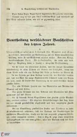 2: Beurteilung verschiedener Bauschriften des letzten Jahres