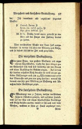 Die funfzehnte Beobachtung. - Die ein und zwanzigste Beobachtung.