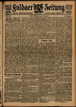 Erste Ausgabe vom Mittwoch, den 10. Mai 1905.