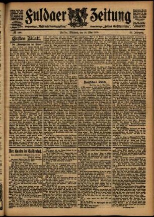 Erste Ausgabe vom Mittwoch, den 10. Mai 1905.