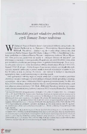 69: Szwedzki poczet władców polskich, czyli Tomasz Treter redivivus : =