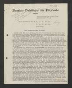 Brief von Hans Kniep an Sebastian Killermann
