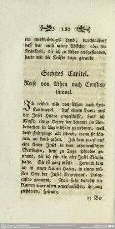 Sechstes Capitel. Reise von Athen nach Constantinopel