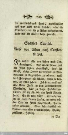 Sechstes Capitel. Reise von Athen nach Constantinopel