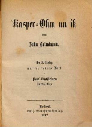 Ausgewählte Plattdeutsche Erzählungen. 1