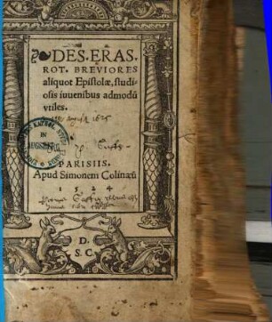 Des. Eras. Rot. Breviores aliquot Epistolae : studiosis iuuenibus admodu[m] vtiles