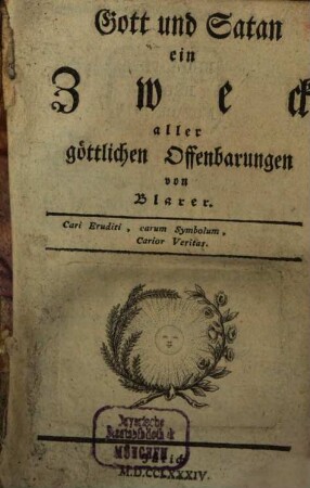 Gott und Satan : ein Zweck aller göttlichen Offenbarung