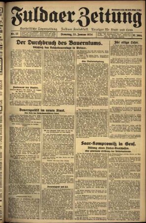 Zweite Ausgabe vom Dienstag, den 23. Januar 1934.