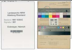 Entnazifizierung Heinrich Eickmeyer , geb. 23.02.1889 (Rektor)