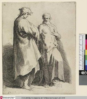 [Zwei stehende männliche Figuren in langen Gewändern; Figures]