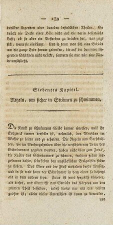 Siebentes Kapitel. Regeln, um sicher in Strömen zu schwimmen.