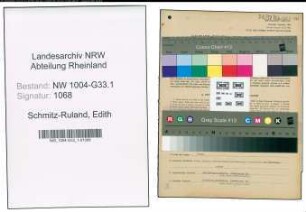 Entnazifizierung Edith Schmitz-Ruland , geb. 11.08.1909 (Lehrerin)