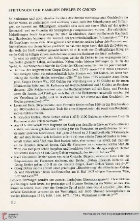 Stiftungen der Familien Debler in Gmünd