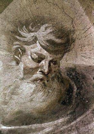 Die Heilige Dreifaltigkeit umgeben von den Heiligen Petrus, Paulus, Benedikt und Koloman sowie Moses und Aaron