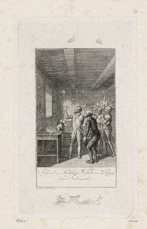 Tilly in der Hallischen Vorstadt vor Leipzig beim Totengräber, aus: "Blatt der Deutschen Monatsschrift für 1797", 3. Band