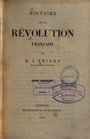 Histoire de la Révolution française. 1