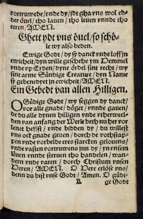 Ein Gebedt van allen Hilligen.