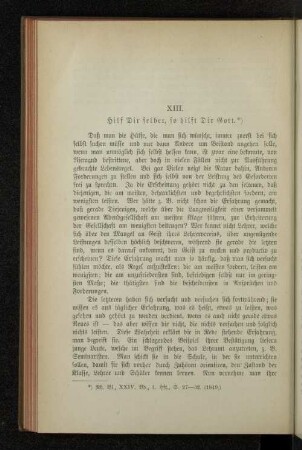 XIII. Hilf Dir selber, so hilft Dir Gott.