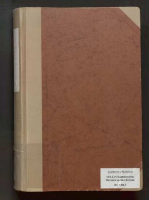 Namensverzeichnis zum Geburtenregister Schildesche, 1874 - 1889