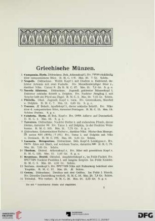 Griechische Münzen (Nr. 1-163)