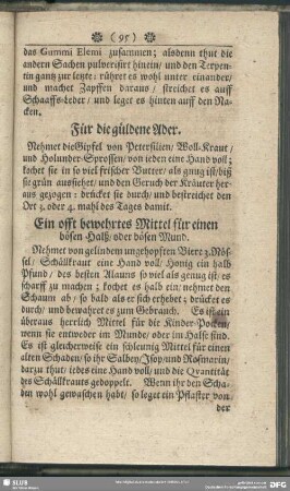 Für die güldene Ader