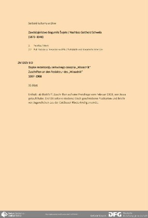 Zuschriften an den Redakteur des „Wosadnik“