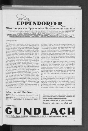 Mitteilungen des Eppendorfer Bürgervereins von 1875 Liebe Eppendorfer!