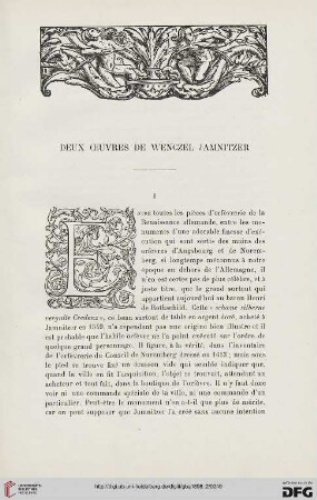 3. Pér. 20.1898: Deux œuvres de Wenczel Jamnitzer