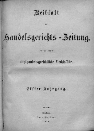 11.1878, Beiblatt: Hamburgische Handelsgerichts-Zeitung