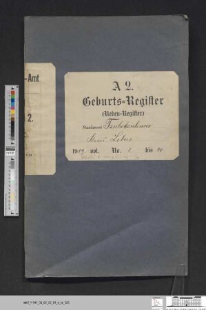 Geburtsregister Güldendorf 1909 (Zweitregister)