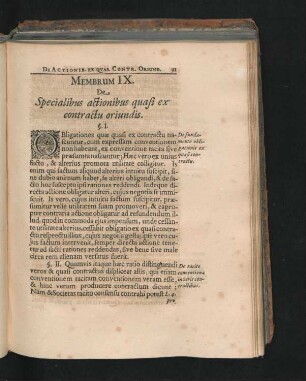 Membrum IX. De Specialibus actionibus quasi ex contractu oriundis.