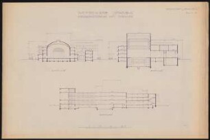 Konservatorium mit Theater, Istanbul: Schnitt A-B, C-D, E-F 1:200 (siehe Inv.Nr. 5284)