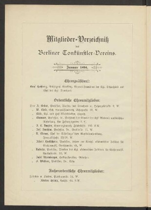 Mitglieder-Verzeichniß des Berliner Tonkünstler-Vereins