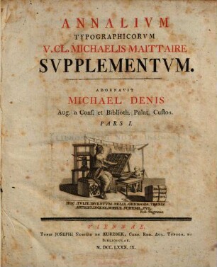 Annales Typographici, [6,1]. Supplementum ; p. 1