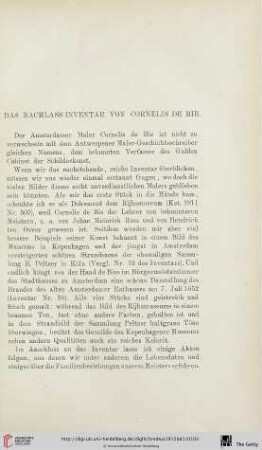 Das Nachlass-Inventar von Cornelis de Bie